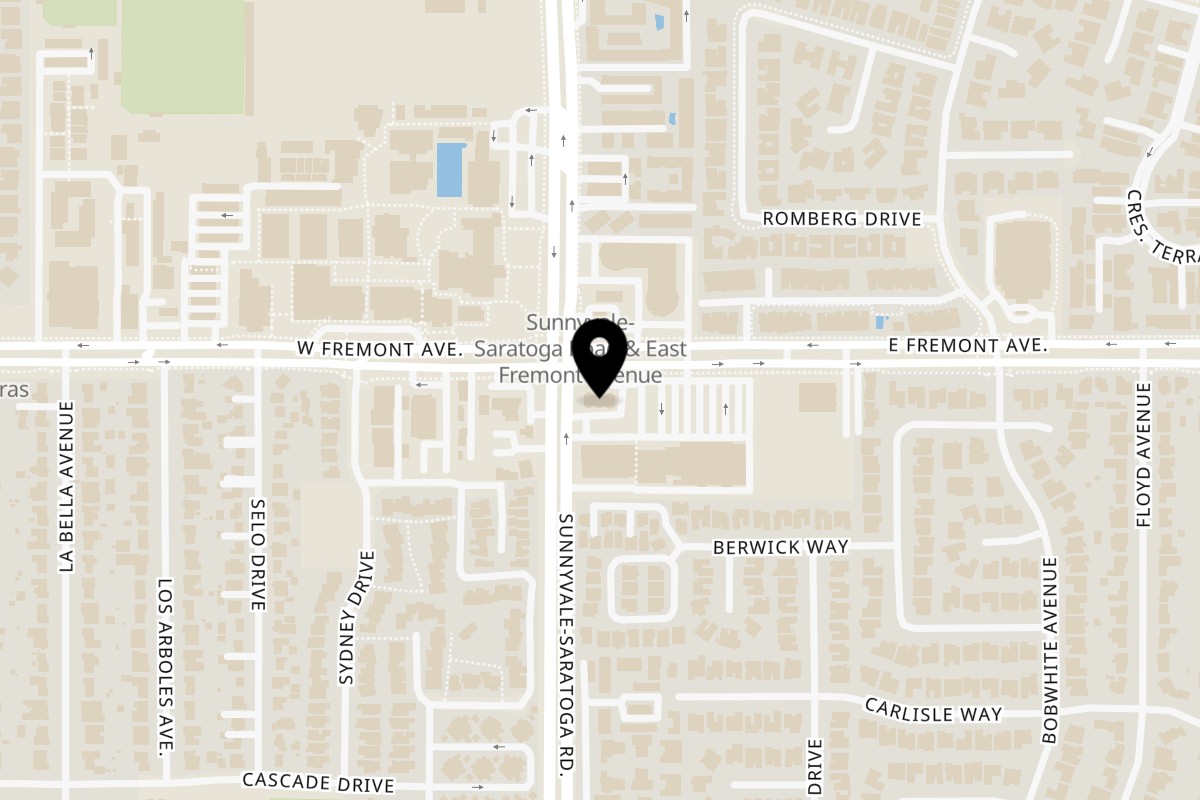 Map showing the location of Taqueria El Noa Noa Sunnyvale on 1300 Sunnyvale Saratoga Rd in Sunnyvale